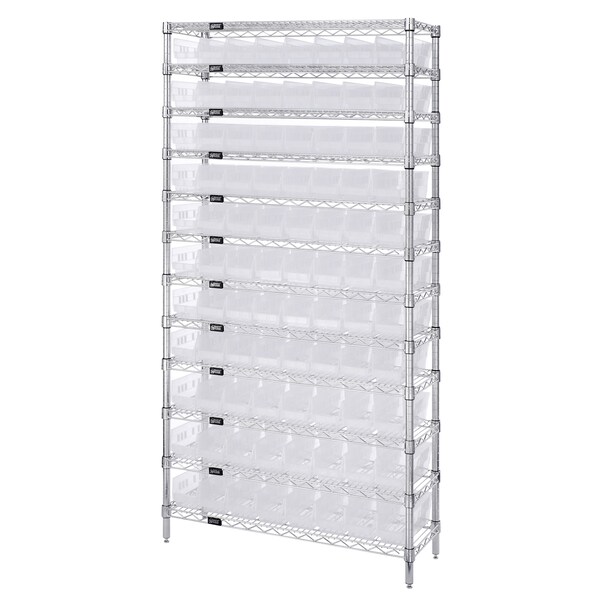 Quantum Storage Systems Bin Shelving Cabinet, 36" W, 74" H, 12" D WR12-101CL - main